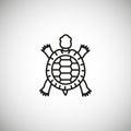 Ã¢â¬â¹Ã¢â¬â¹Turtle flat outline Icon design. Tortoise reptile linear isolated illustration. - Vector